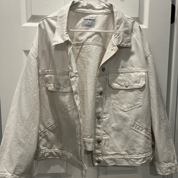 Old Navy White Denim Jacket 4x - Picture 2 of 3